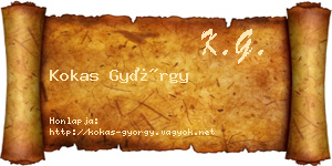 Kokas György névjegykártya