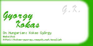gyorgy kokas business card